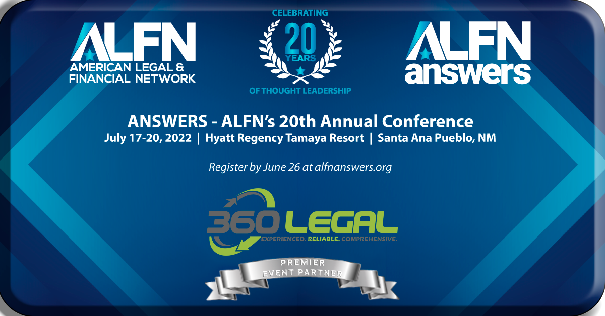 360 Legal is the Premier Event Sponsor for ANSWERS 2022